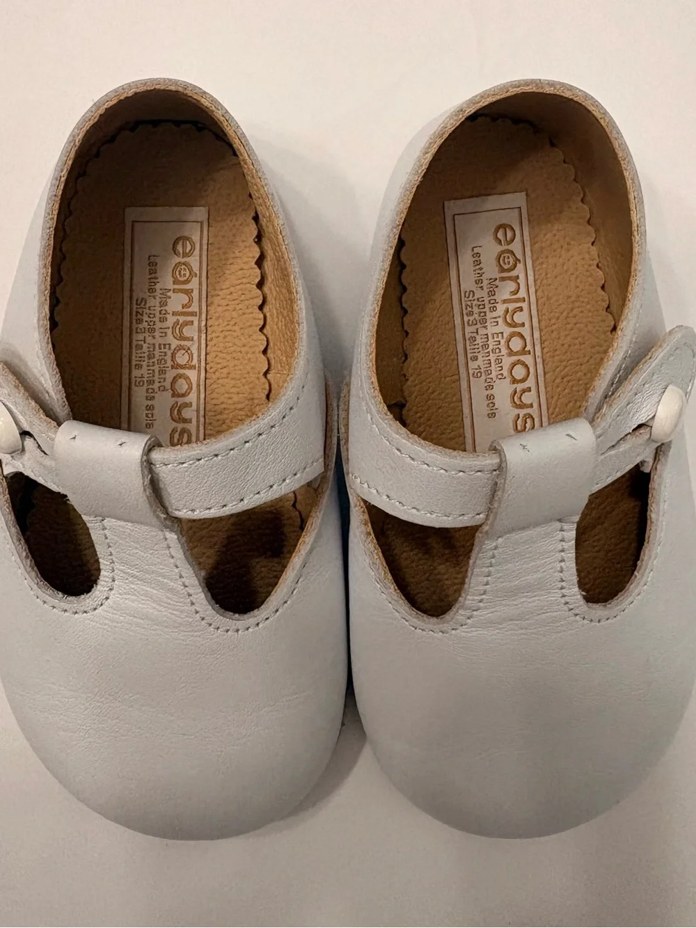 Early Days Made in England Leather Classic Toddler Mary Jane Shoes in White